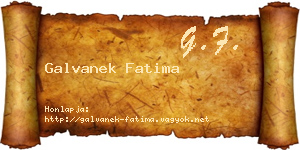 Galvanek Fatima névjegykártya